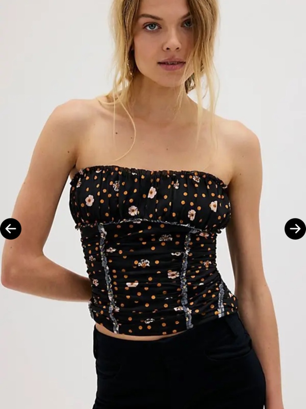 Free People Scottie Printed Tube Top in Black Combo NWoT RT $58